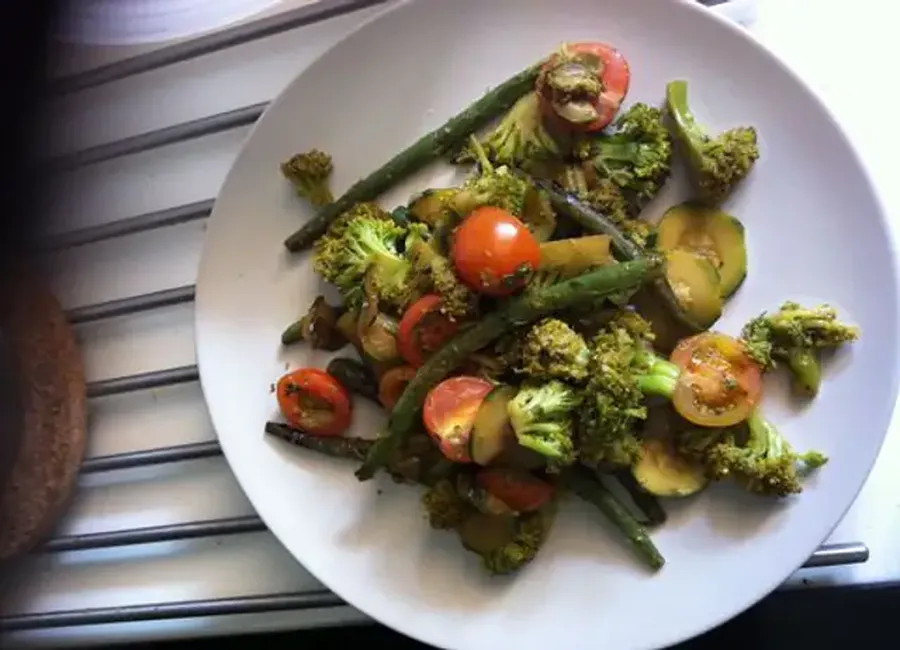 Wok de légumes verts