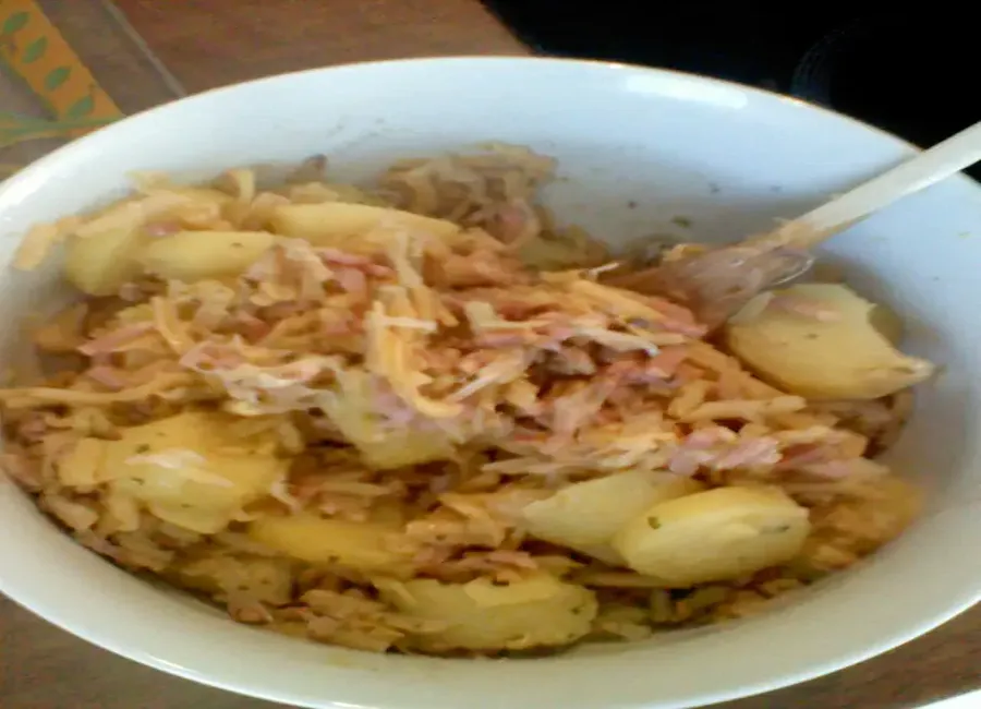 Haricots beurre aux lardons et pommes de terre