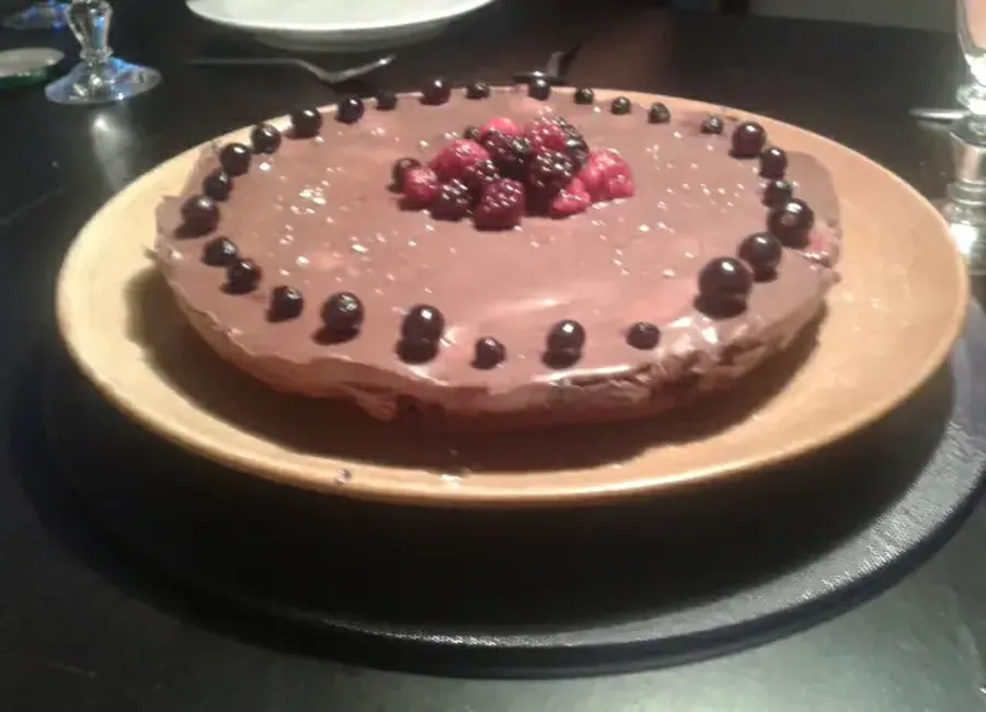 Tarte craquante chocolat framboises
