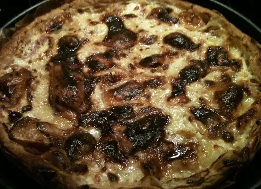 Tarte au maroilles et aux lardons