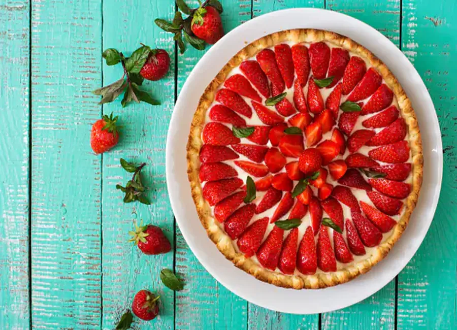 Tarte aux fraises et à la faisselle