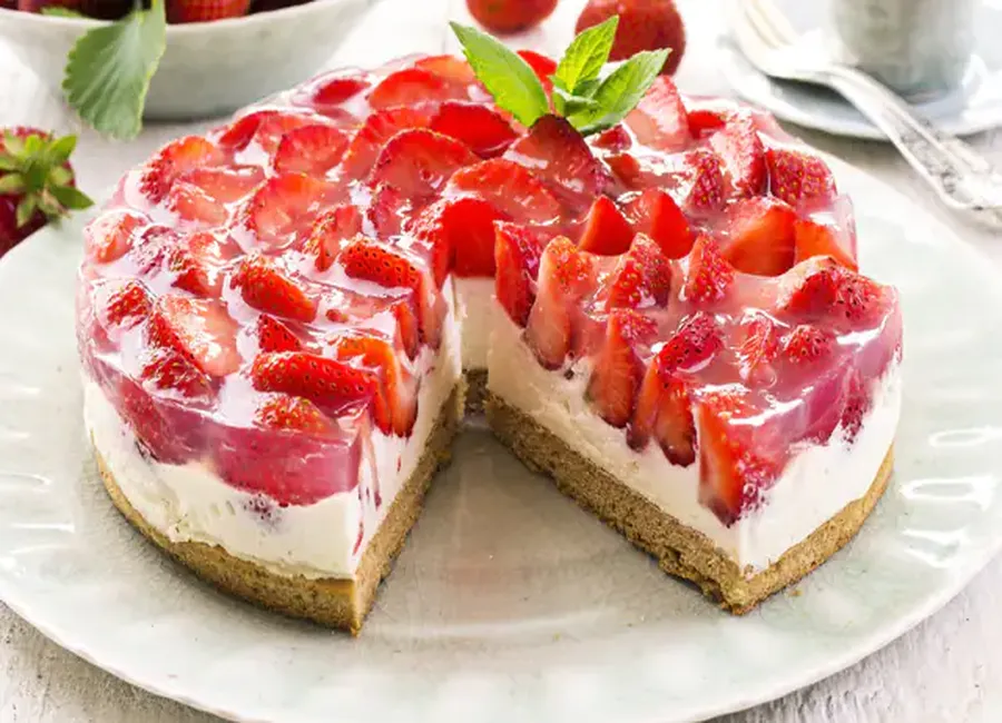 Gâteau fraises - chocolat blanc