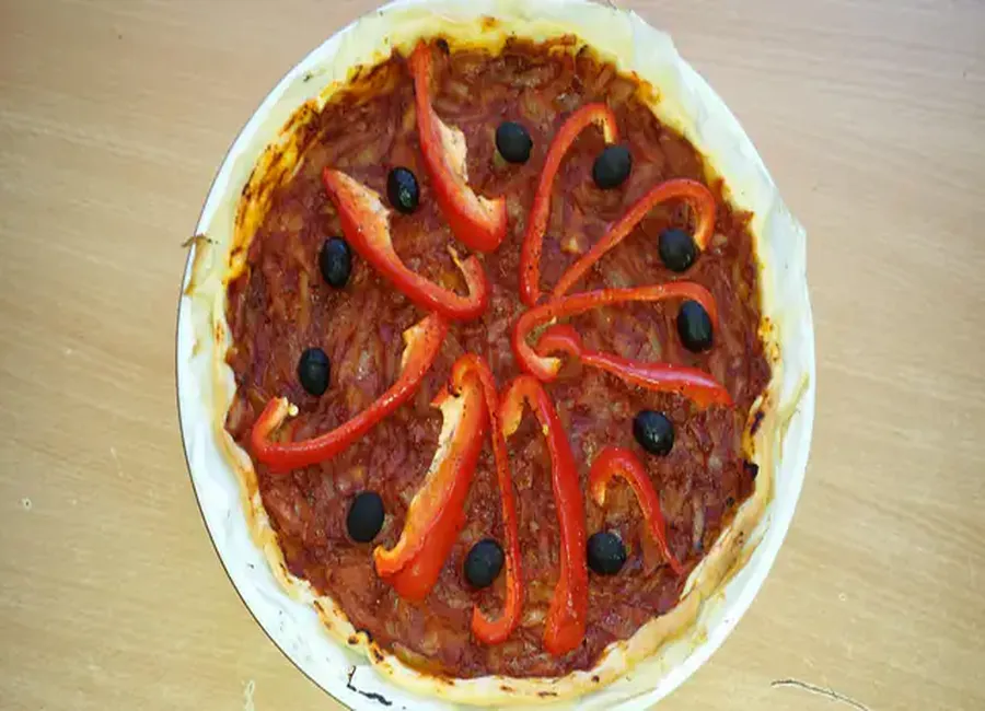 Pizza oignons et poivrons
