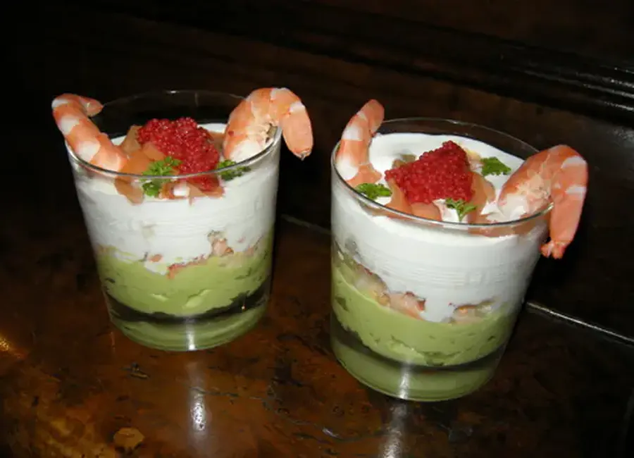 Délice de crabe et d'avocat en verrine
