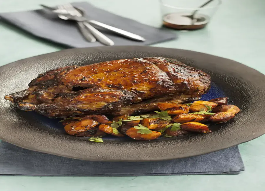 Canard rôti à la confiture mangue-miel
