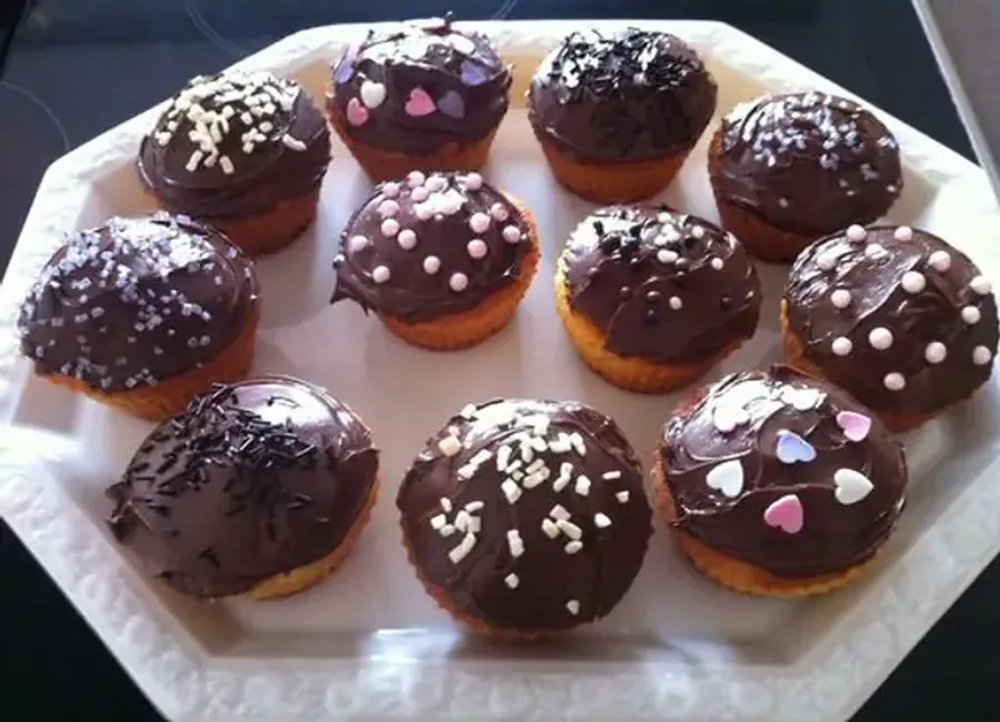 Cupcake à la vanille fourré chocolat