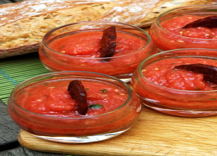 Crème de tomates au chorizo