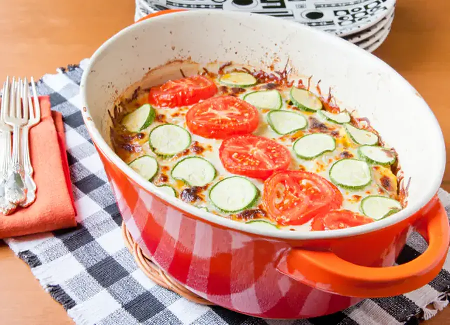 Tomates et courgettes en gratin