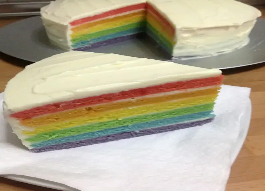 Gâteau arc en ciel coco