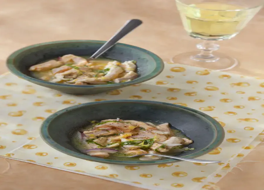 Poisson cru mariné à la menthe