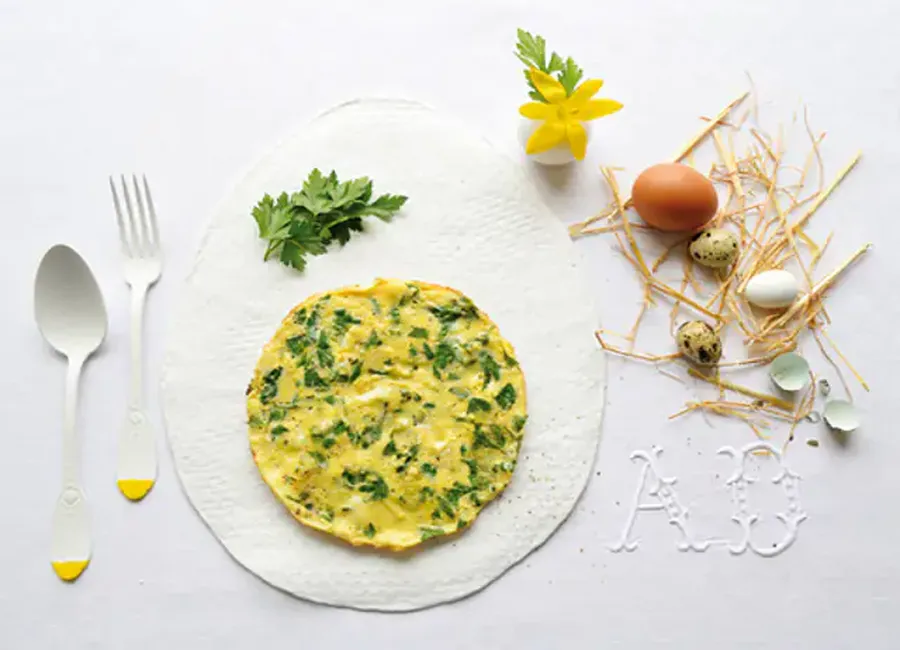 Oeuf à l'omelette et oseille