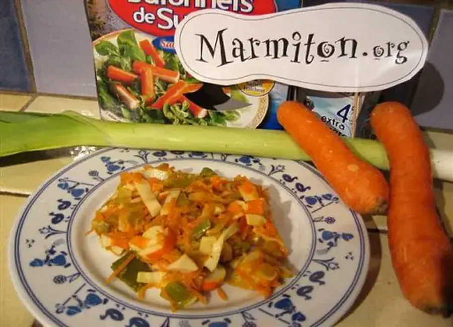 Fondue de légumes au surimi
