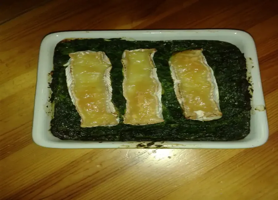 Gratin épinards camembert au lait de coco