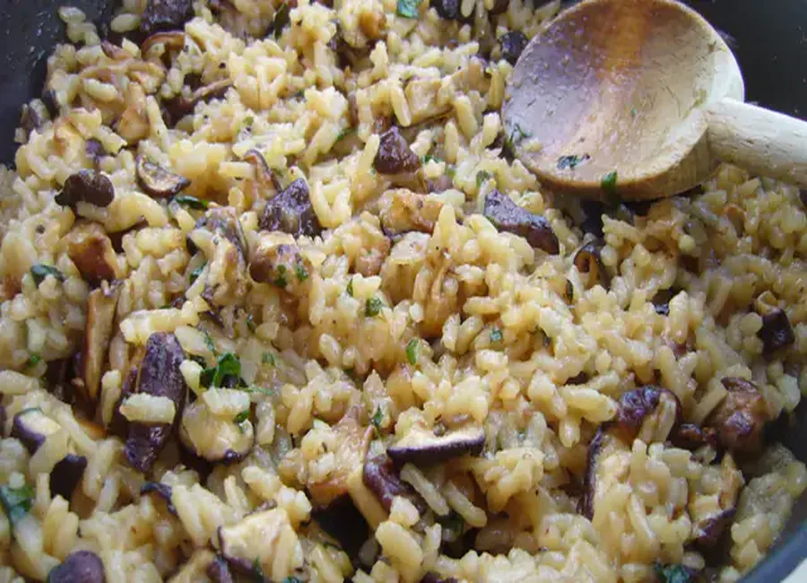 Risotto aux champignons shii také (ou lentin)