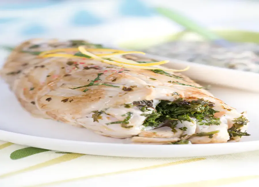 Rôti de lieu à la crème aux herbes