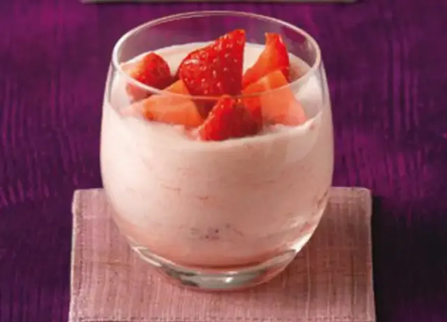 Mousse à la confiture de fraise