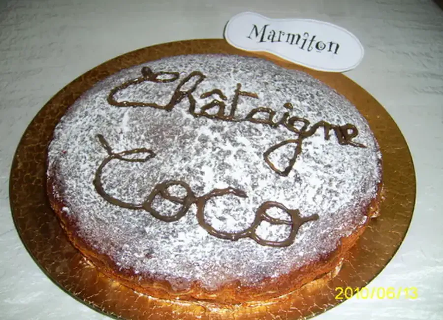 Gâteau simple à la châtaigne et coco