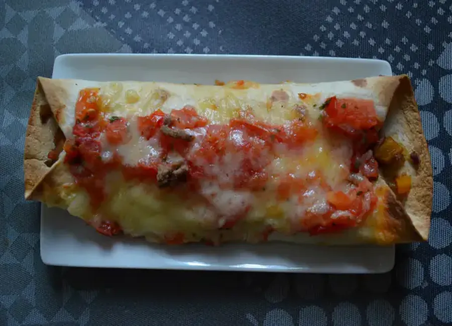 Enchiladas au boeuf et purée de haricots rouges