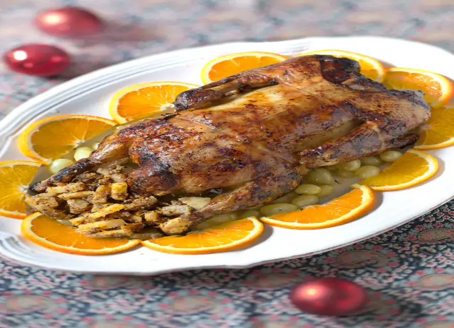 Oie farcie aux fruits