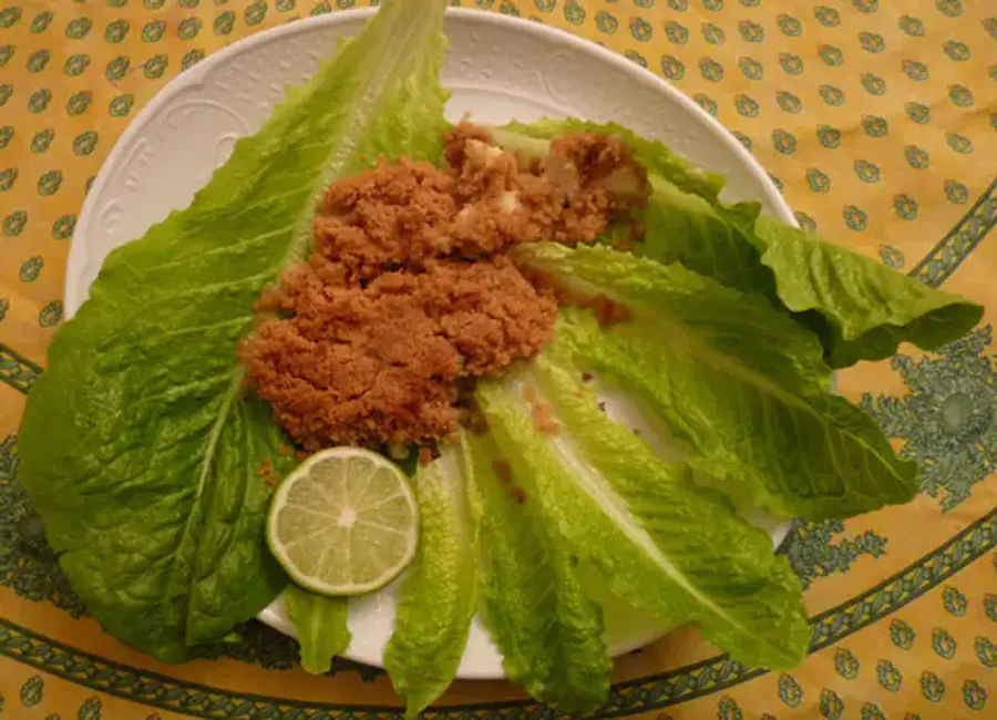 Crumble de cabillaud au lait de coco