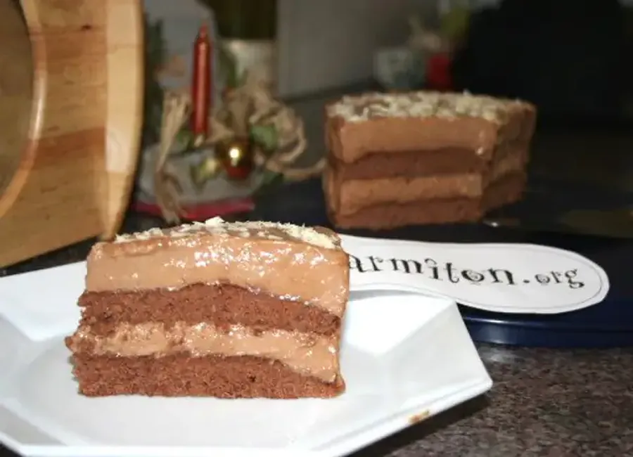 Gâteau au chocolat et mousse au praliné