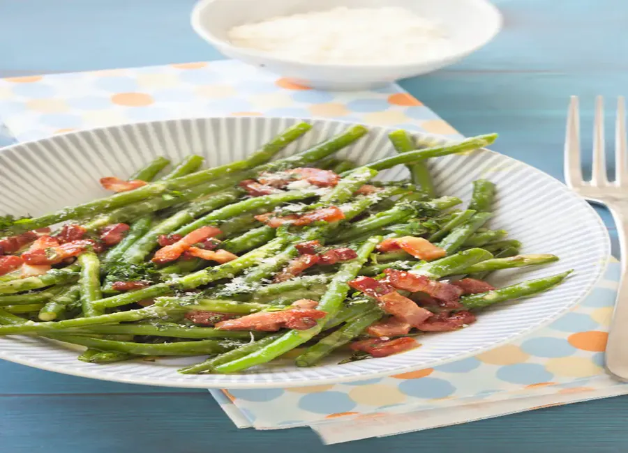 Haricots verts à la carbonara