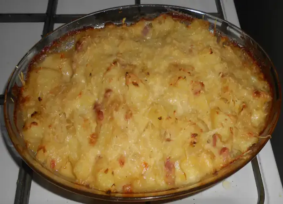 Gratin de maroilles aux lardons