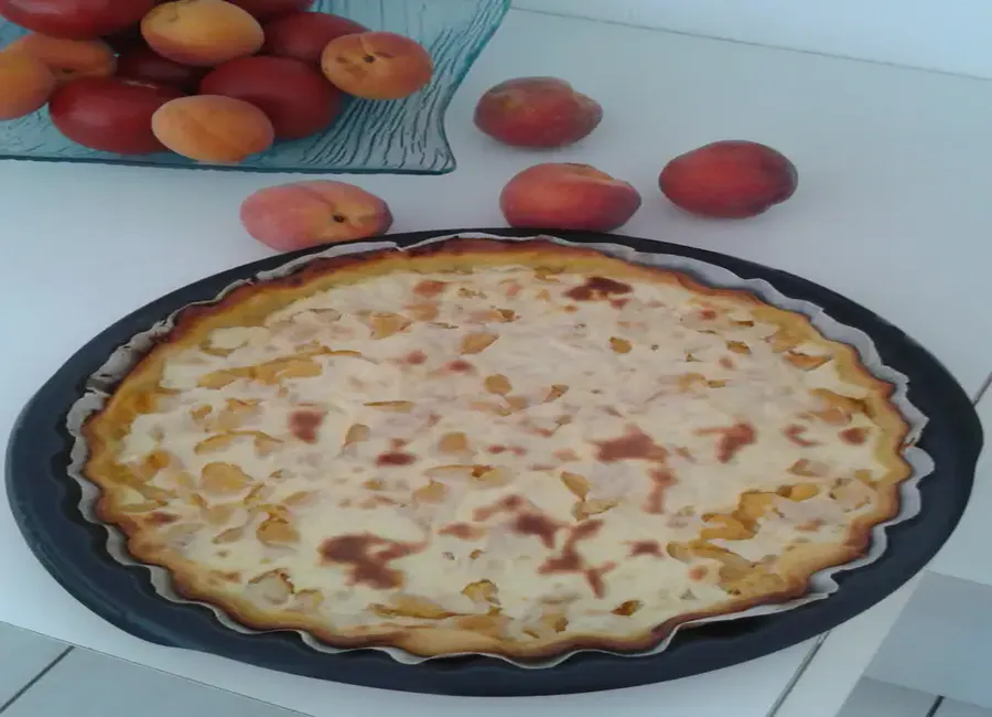 Tarte légère aux pêches