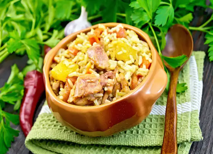 Jambalaya au lard et aux fruits de mer