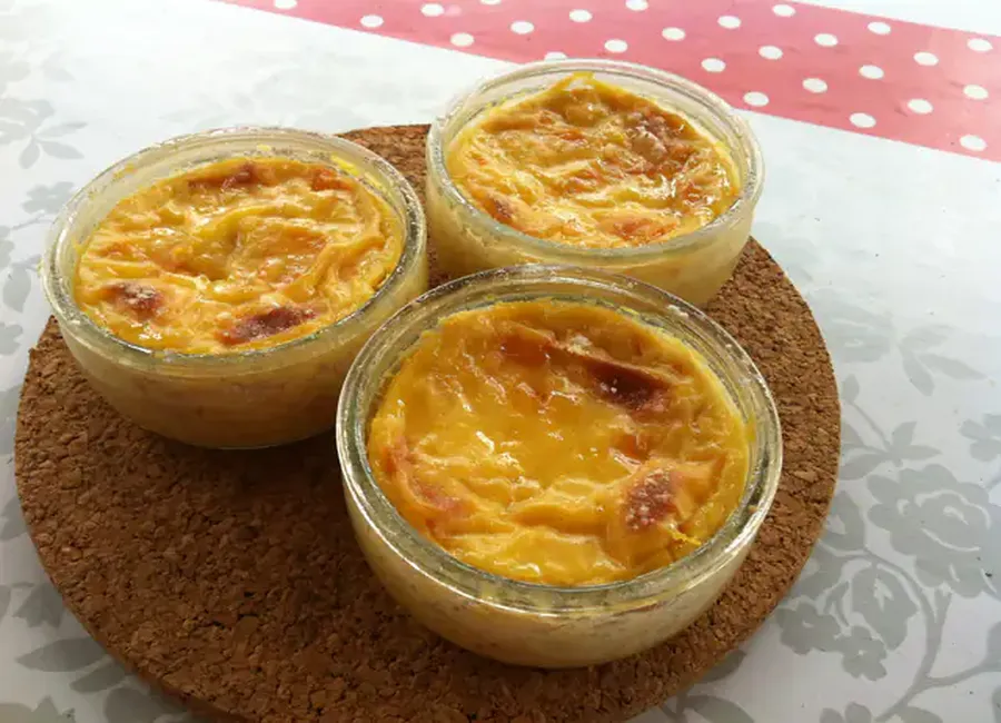 Flan abricot-pays, papaye et coco