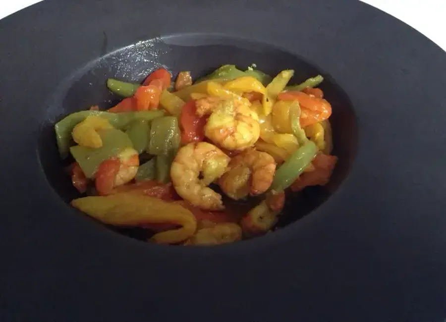 Crevettes aux poivrons