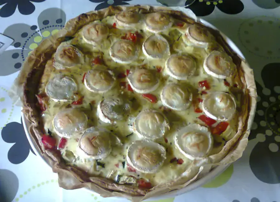 Quiche courgettes, poivrons et chèvre