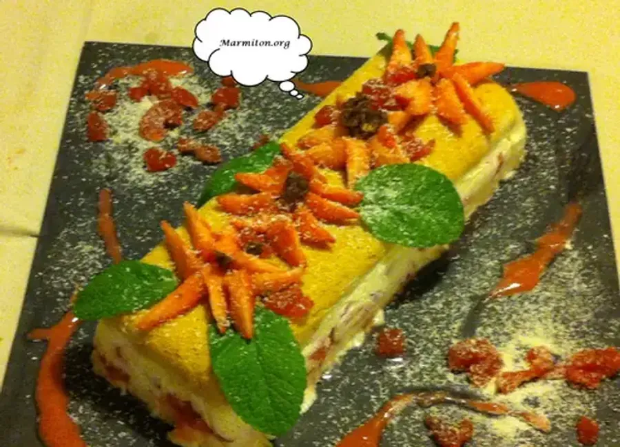 Terrine aux fraises, framboises et chocolat blanc