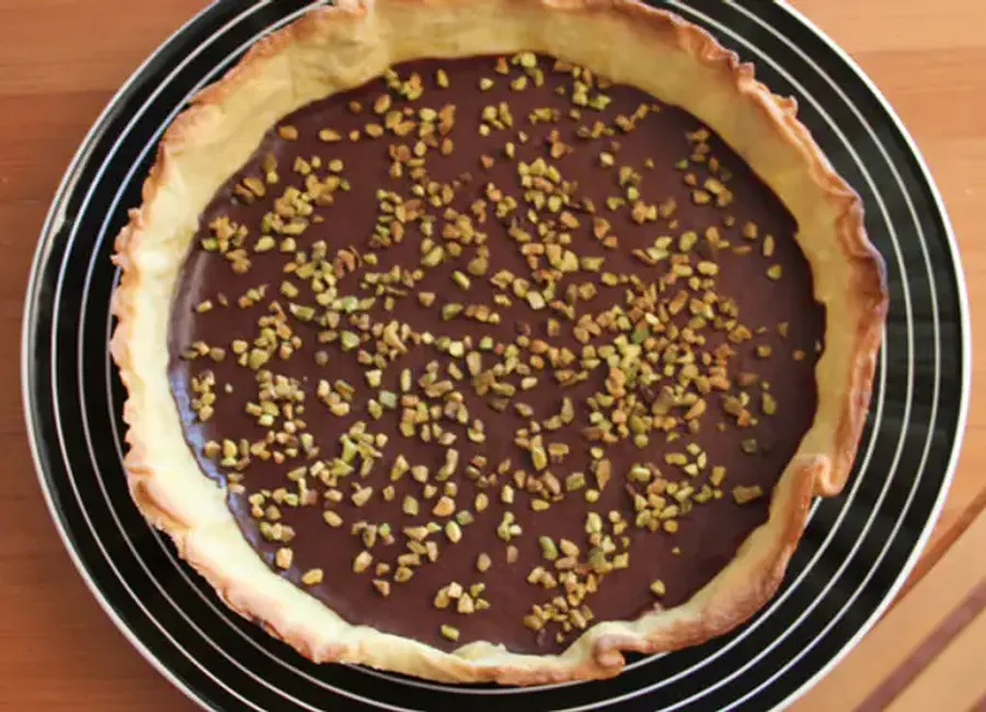 Tartelettes au chocolat et éclats de pistache