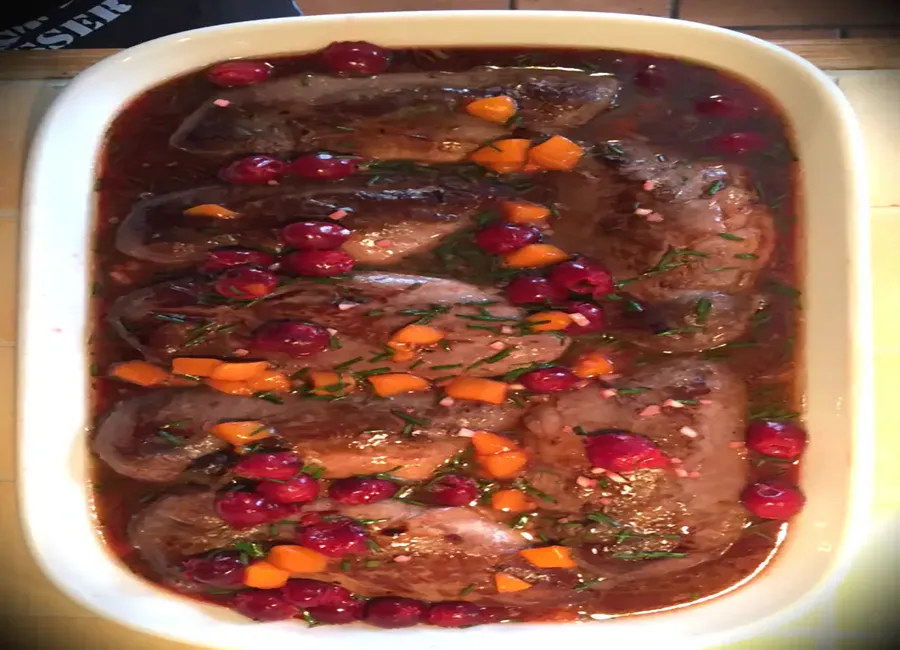 Pintade à la kriek et aux cerises