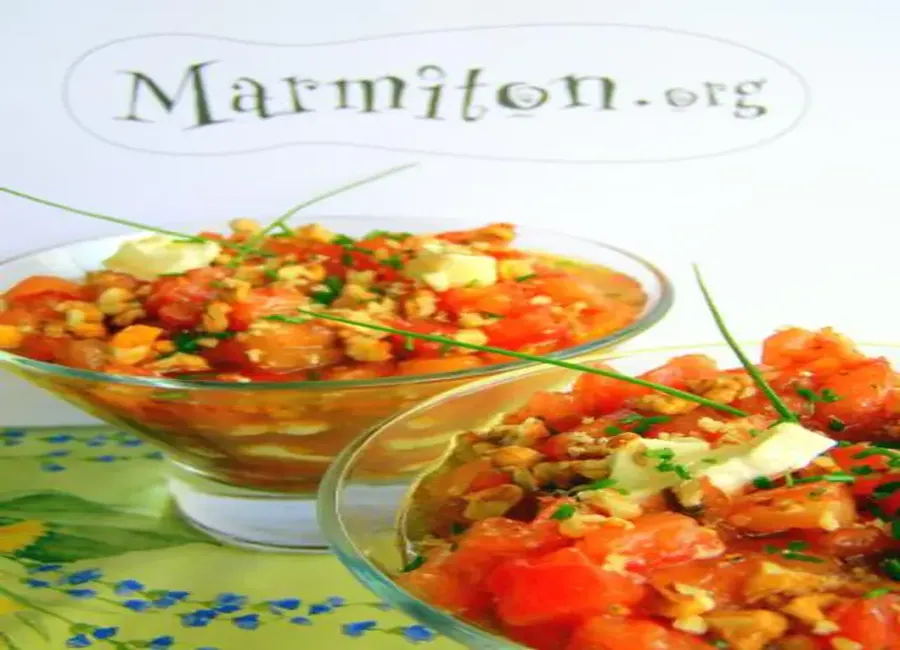 Verrines tomate et ses deux fromages