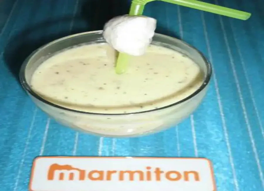 Velouté de concombres courgettes boursin et menthe