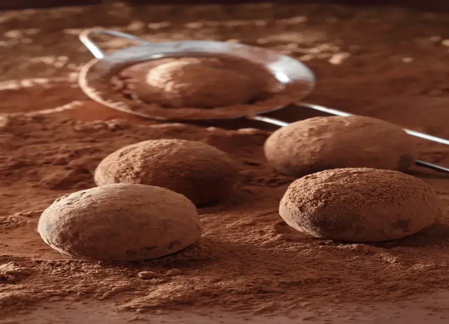 Truffes au chocolat et aux éclats de crêpes dentelle