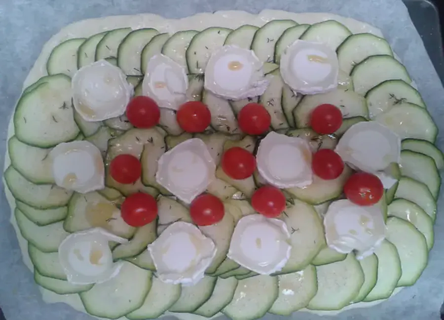 Pizza blanche courgette/chèvre