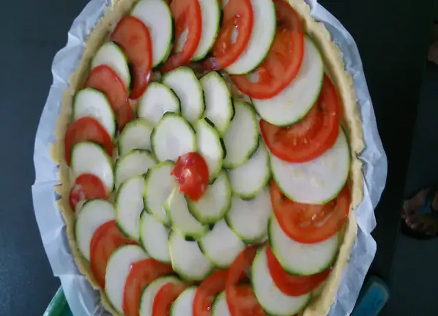 Tarte aux courgettes et aux tomates