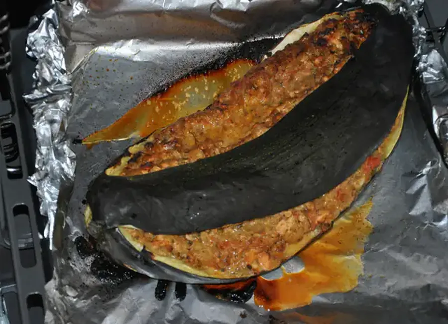 Courgettes farcies au saumon et au lait de coco