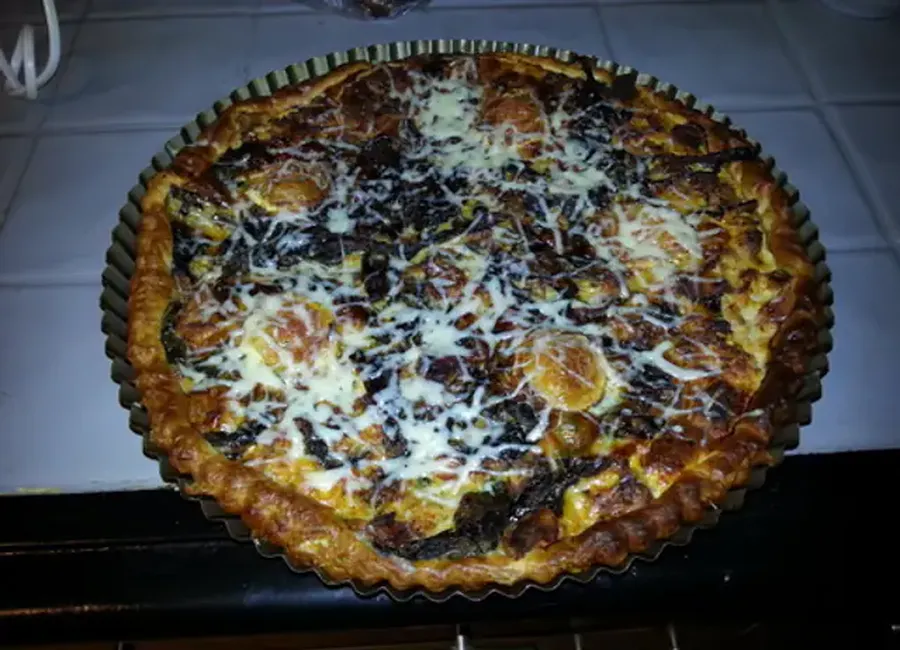 Tarte aux blettes, dinde et chèvre