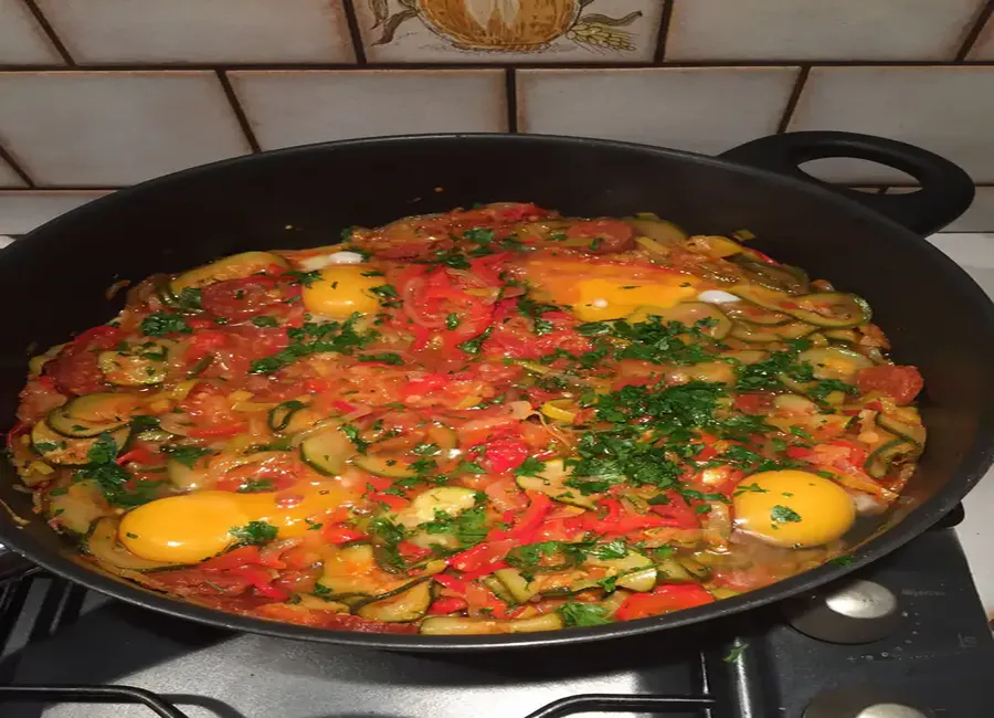 Omelette orientale aux légumes