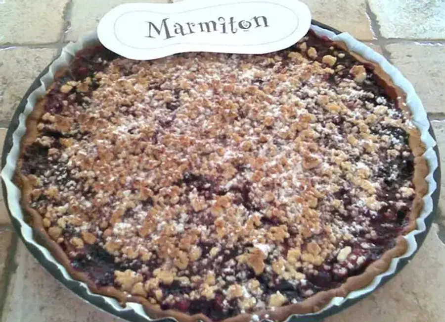 Tarte aux framboises façon crumble