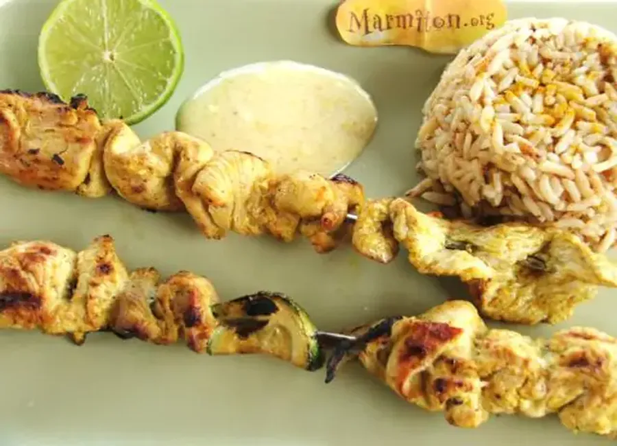 Brochettes de poulet au citron vert