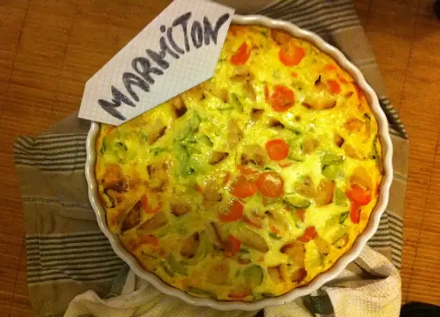 Tarte courgettes, carottes et poulet