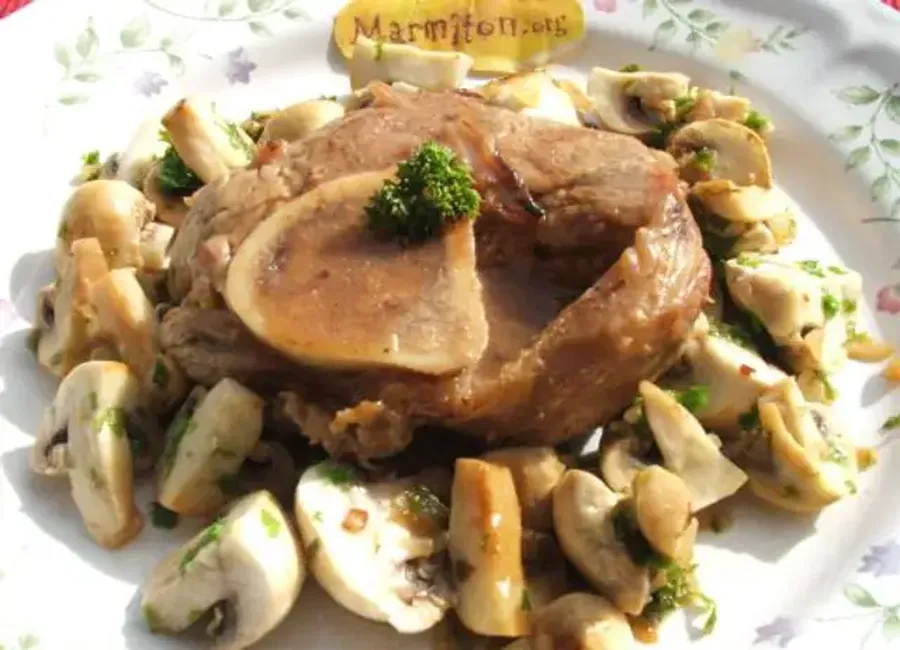 Jarret de veau aux champignons