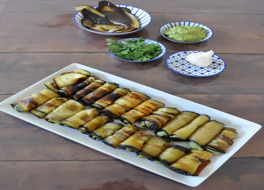 Roulades d'aubergine vegan