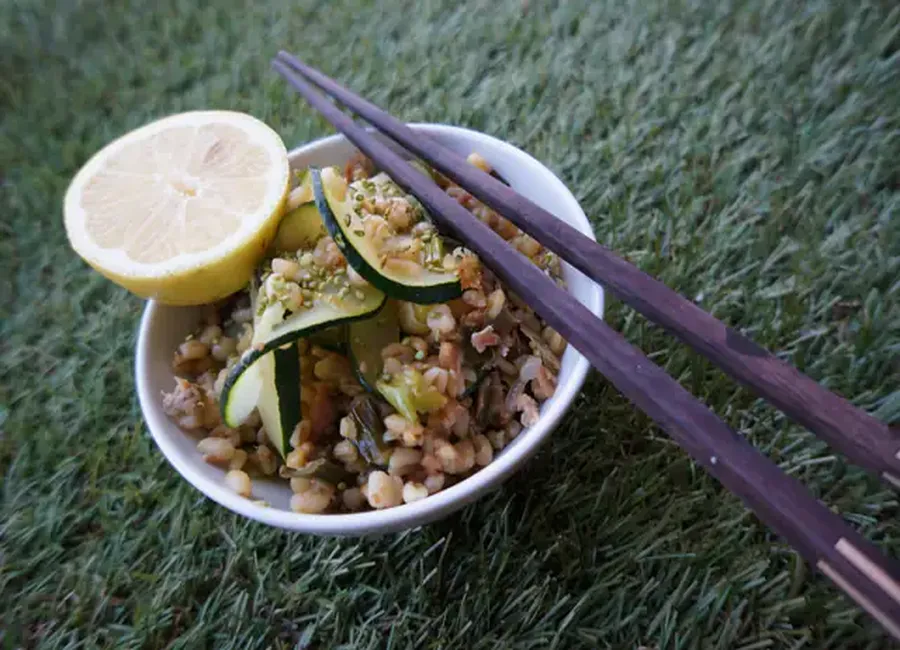 Blé et courgettes au thon