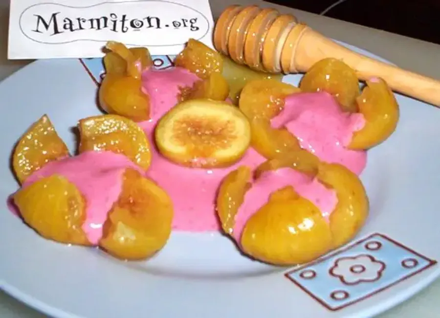 Figues fleur à la crème de framboise